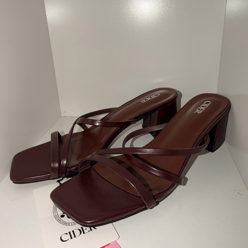 Women's Strappy Brown Heeled Sandals